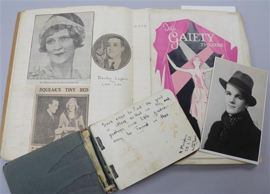 Entertainment autographs, scrap books and theatre programmes c.1929-35 including three signed